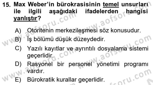 Kamu Ekonomisi 2 Dersi 2021 - 2022 Yılı (Vize) Ara Sınav Soruları 15. Soru