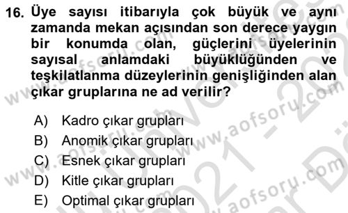 Kamu Ekonomisi 2 Dersi 2021 - 2022 Yılı (Vize) Ara Sınav Soruları 16. Soru