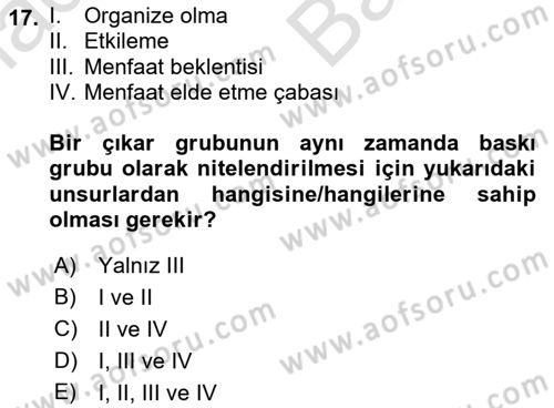 Kamu Ekonomisi 2 Dersi 2021 - 2022 Yılı (Vize) Ara Sınav Soruları 17. Soru