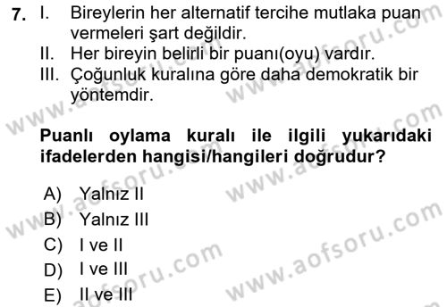 Kamu Ekonomisi 2 Dersi 2021 - 2022 Yılı (Vize) Ara Sınav Soruları 7. Soru