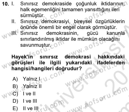 Kamu Ekonomisi 2 Dersi 2021 - 2022 Yılı (Final) Dönem Sonu Sınav Soruları 10. Soru