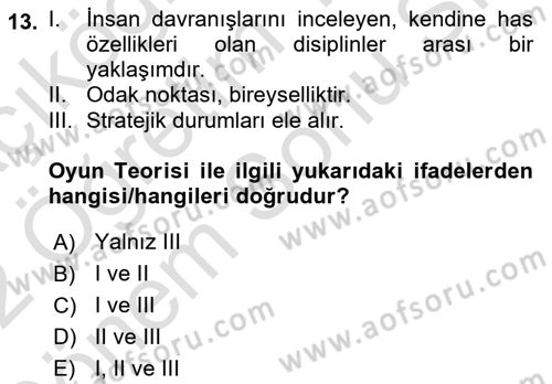 Kamu Ekonomisi 2 Dersi 2021 - 2022 Yılı (Final) Dönem Sonu Sınav Soruları 13. Soru
