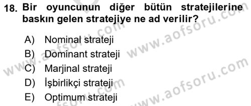 Kamu Ekonomisi 2 Dersi 2021 - 2022 Yılı (Final) Dönem Sonu Sınav Soruları 18. Soru