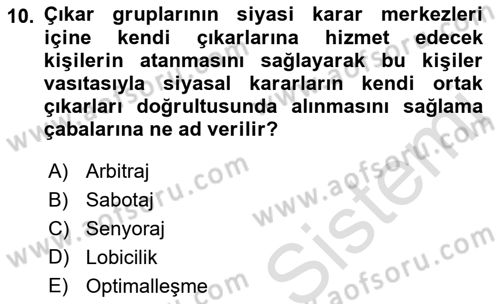 Kamu Ekonomisi 2 Dersi 2021 - 2022 Yılı Yaz Okulu Sınav Soruları 10. Soru