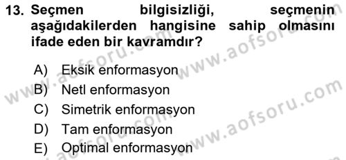Kamu Ekonomisi 2 Dersi 2021 - 2022 Yılı Yaz Okulu Sınav Soruları 13. Soru