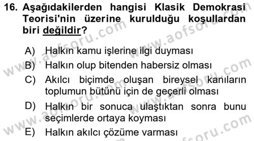Kamu Ekonomisi 2 Dersi 2021 - 2022 Yılı Yaz Okulu Sınav Soruları 16. Soru