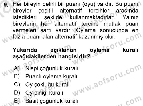 Kamu Ekonomisi 2 Dersi 2021 - 2022 Yılı Yaz Okulu Sınav Soruları 9. Soru