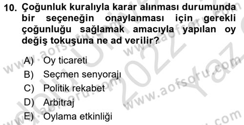 Kamu Ekonomisi 2 Dersi 2022 - 2023 Yılı Yaz Okulu Sınav Soruları 10. Soru