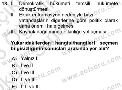 Kamu Ekonomisi 2 Dersi 2022 - 2023 Yılı Yaz Okulu Sınav Soruları 13. Soru