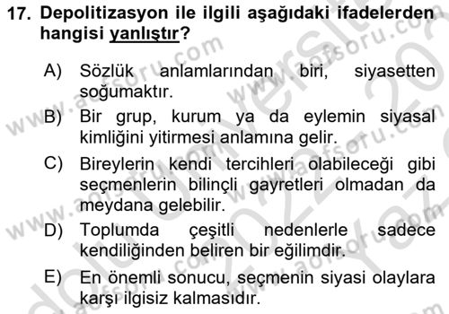 Kamu Ekonomisi 2 Dersi 2022 - 2023 Yılı Yaz Okulu Sınav Soruları 17. Soru
