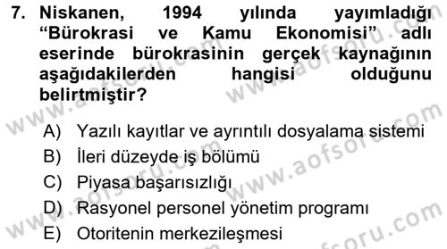 Kamu Ekonomisi 2 Dersi 2022 - 2023 Yılı Yaz Okulu Sınav Soruları 7. Soru