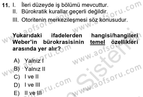 Kamu Ekonomisi 2 Dersi 2023 - 2024 Yılı (Vize) Ara Sınavı 11. Soru