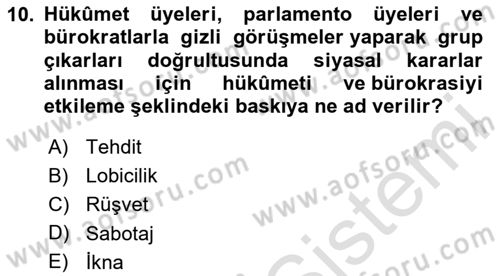 Kamu Ekonomisi 2 Dersi 2023 - 2024 Yılı (Final) Dönem Sonu Sınavı 10. Soru