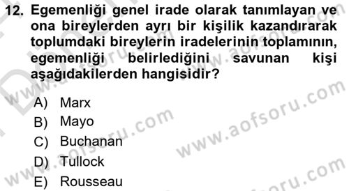 Kamu Ekonomisi 2 Dersi 2023 - 2024 Yılı (Final) Dönem Sonu Sınav Soruları 12. Soru