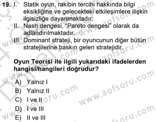 Kamu Ekonomisi 2 Dersi 2023 - 2024 Yılı (Final) Dönem Sonu Sınavı 19. Soru