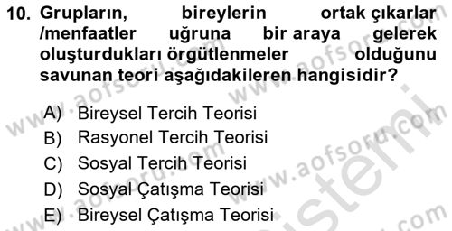 Kamu Ekonomisi 2 Dersi 2023 - 2024 Yılı Yaz Okulu Sınav Soruları 10. Soru