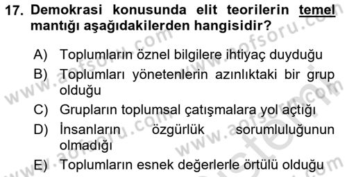 Kamu Ekonomisi 2 Dersi 2023 - 2024 Yılı Yaz Okulu Sınav Soruları 17. Soru