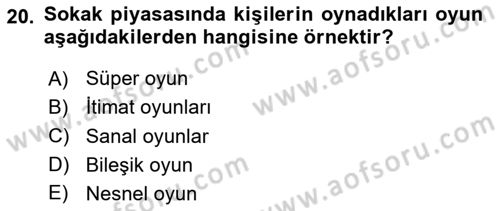 Kamu Ekonomisi 2 Dersi 2023 - 2024 Yılı Yaz Okulu Sınav Soruları 20. Soru