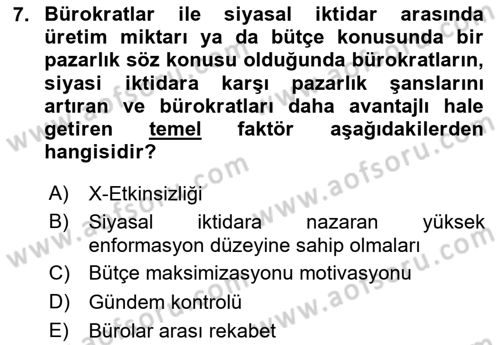 Kamu Ekonomisi 2 Dersi 2023 - 2024 Yılı Yaz Okulu Sınav Soruları 7. Soru