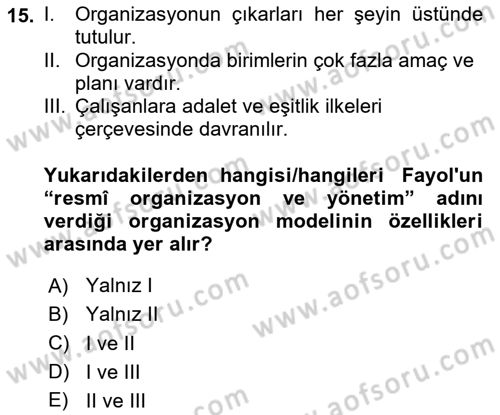 Kamu Ekonomisi 2 Dersi 2024 - 2025 Yılı (Vize) Ara Sınav Soruları 15. Soru