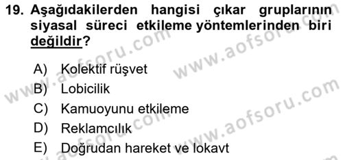Kamu Ekonomisi 2 Dersi 2024 - 2025 Yılı (Vize) Ara Sınav Soruları 19. Soru