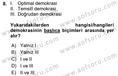 Kamu Ekonomisi 2 Dersi 2024 - 2025 Yılı (Vize) Ara Sınav Soruları 8. Soru