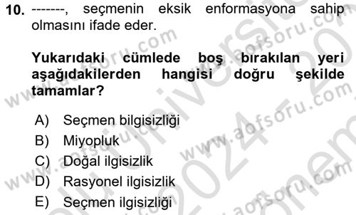 Kamu Ekonomisi 2 Dersi 2024 - 2025 Yılı (Final) Dönem Sonu Sınav Soruları 10. Soru