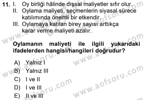 Kamu Ekonomisi 2 Dersi 2024 - 2025 Yılı (Final) Dönem Sonu Sınav Soruları 11. Soru