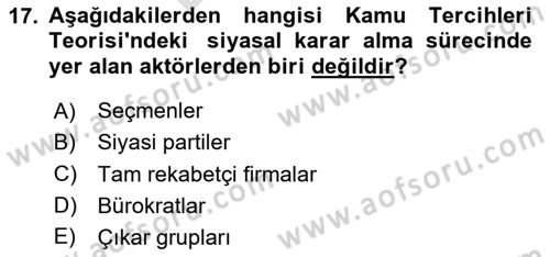 Kamu Ekonomisi 2 Dersi 2024 - 2025 Yılı (Final) Dönem Sonu Sınav Soruları 17. Soru