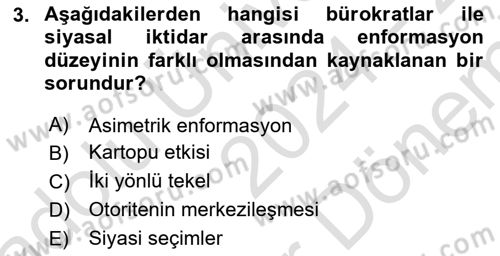 Kamu Ekonomisi 2 Dersi 2024 - 2025 Yılı (Final) Dönem Sonu Sınav Soruları 3. Soru