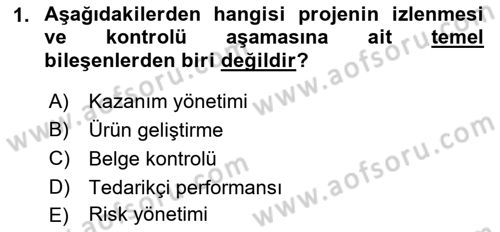 Sosyal Bilimlerde Proje Yönetimi Dersi 2021 - 2022 Yılı (Final) Dönem Sonu Sınav Soruları 1. Soru