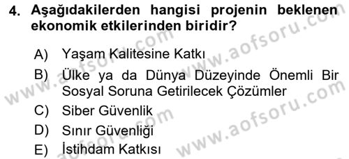 Sosyal Bilimlerde Proje Yönetimi Dersi 2021 - 2022 Yılı (Final) Dönem Sonu Sınav Soruları 4. Soru