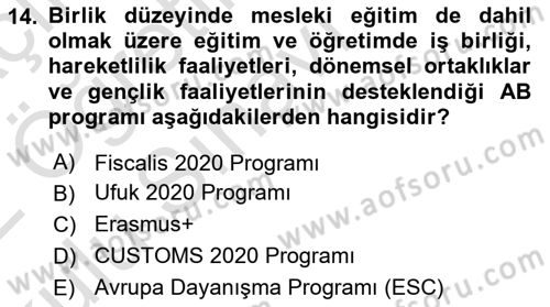 Sosyal Bilimlerde Proje Yönetimi Dersi 2021 - 2022 Yılı Yaz Okulu Sınav Soruları 14. Soru