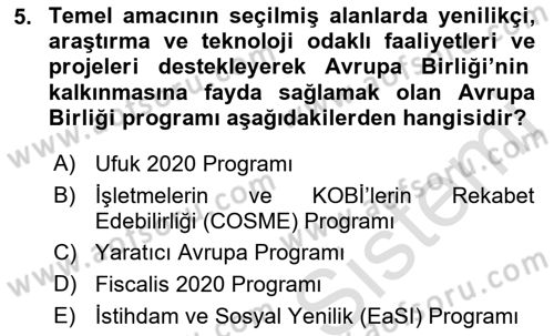Sosyal Bilimlerde Proje Yönetimi Dersi 2021 - 2022 Yılı Yaz Okulu Sınav Soruları 5. Soru