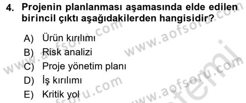 Sosyal Bilimlerde Proje Yönetimi Dersi 2022 - 2023 Yılı (Vize) Ara Sınav Soruları 4. Soru