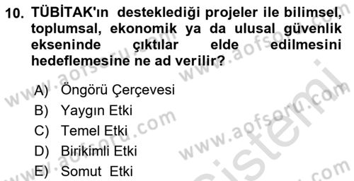 Sosyal Bilimlerde Proje Yönetimi Dersi 2022 - 2023 Yılı (Final) Dönem Sonu Sınav Soruları 10. Soru