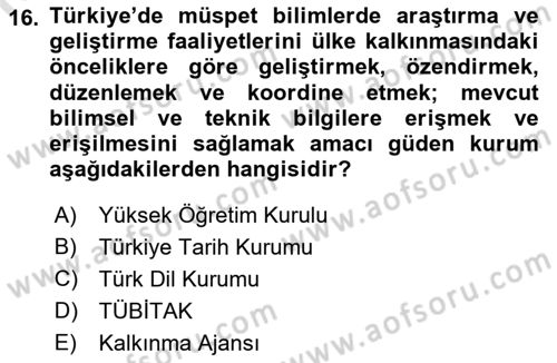 Sosyal Bilimlerde Proje Yönetimi Dersi 2022 - 2023 Yılı (Final) Dönem Sonu Sınav Soruları 16. Soru