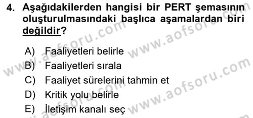 Sosyal Bilimlerde Proje Yönetimi Dersi 2023 - 2024 Yılı (Vize) Ara Sınav Soruları 4. Soru