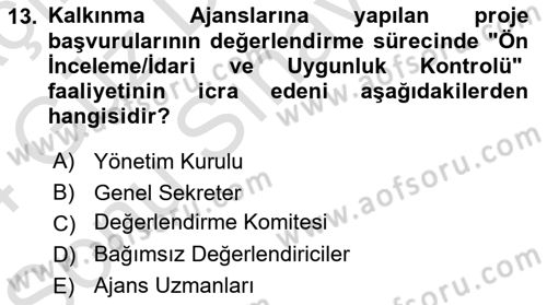 Sosyal Bilimlerde Proje Yönetimi Dersi 2023 - 2024 Yılı (Final) Dönem Sonu Sınav Soruları 13. Soru