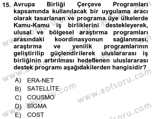 Sosyal Bilimlerde Proje Yönetimi Dersi 2023 - 2024 Yılı (Final) Dönem Sonu Sınav Soruları 15. Soru