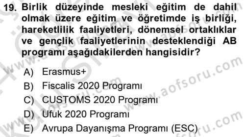 Sosyal Bilimlerde Proje Yönetimi Dersi 2023 - 2024 Yılı Yaz Okulu Sınav Soruları 19. Soru