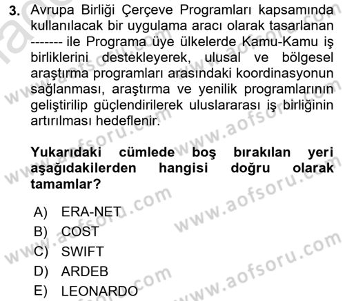 Sosyal Bilimlerde Proje Yönetimi Dersi 2023 - 2024 Yılı Yaz Okulu Sınav Soruları 3. Soru