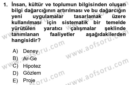 Sosyal Bilimlerde Proje Yönetimi Dersi 2024 - 2025 Yılı (Vize) Ara Sınav Soruları 1. Soru