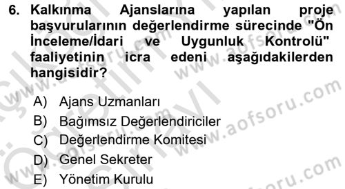 Sosyal Bilimlerde Proje Yönetimi Dersi 2024 - 2025 Yılı Yaz Okulu Sınav Soruları 6. Soru