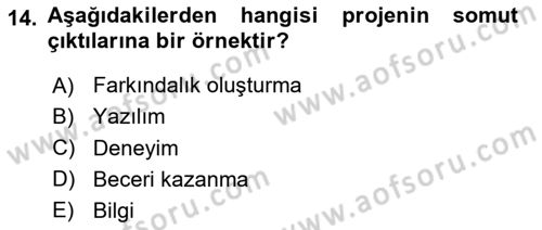 Sosyal Bilimlerde Proje Yönetimi Dersi 2025 - 2026 Yılı (Vize) Ara Sınav Soruları 14. Soru