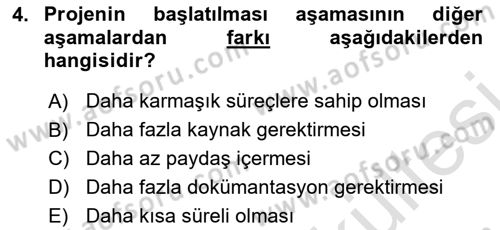 Sosyal Bilimlerde Proje Yönetimi Dersi 2025 - 2026 Yılı (Vize) Ara Sınav Soruları 4. Soru