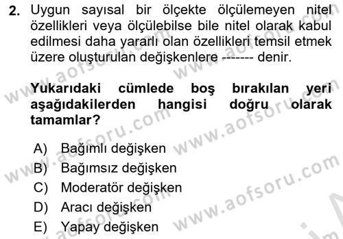 Ekonometrinin temelleri Dersi 2020 - 2021 Yılı Yaz Okulu Sınav Soruları 2. Soru