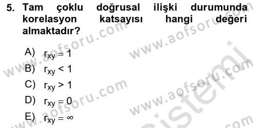 Ekonometrinin temelleri Dersi 2021 - 2022 Yılı (Vize) Ara Sınavı 5. Soru