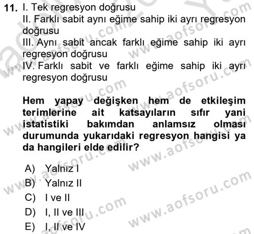 Ekonometrinin temelleri Dersi 2022 - 2023 Yılı Yaz Okulu Sınav Soruları 11. Soru
