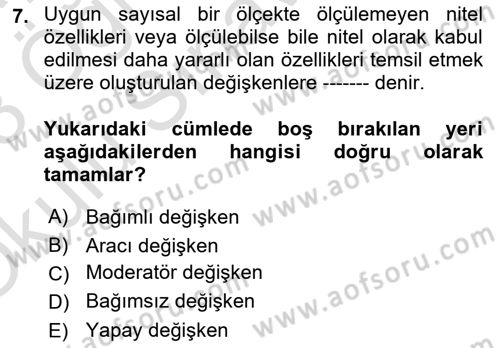 Ekonometrinin temelleri Dersi 2022 - 2023 Yılı Yaz Okulu Sınav Soruları 7. Soru